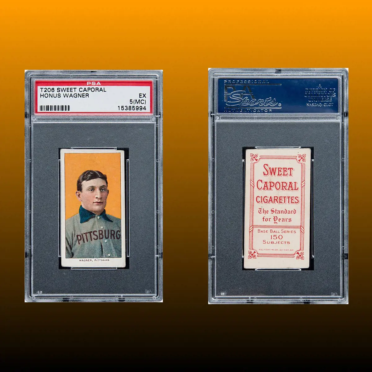 Jumbo T206 Honus Wagner Card was sold by the Goldin Auction in 2016.