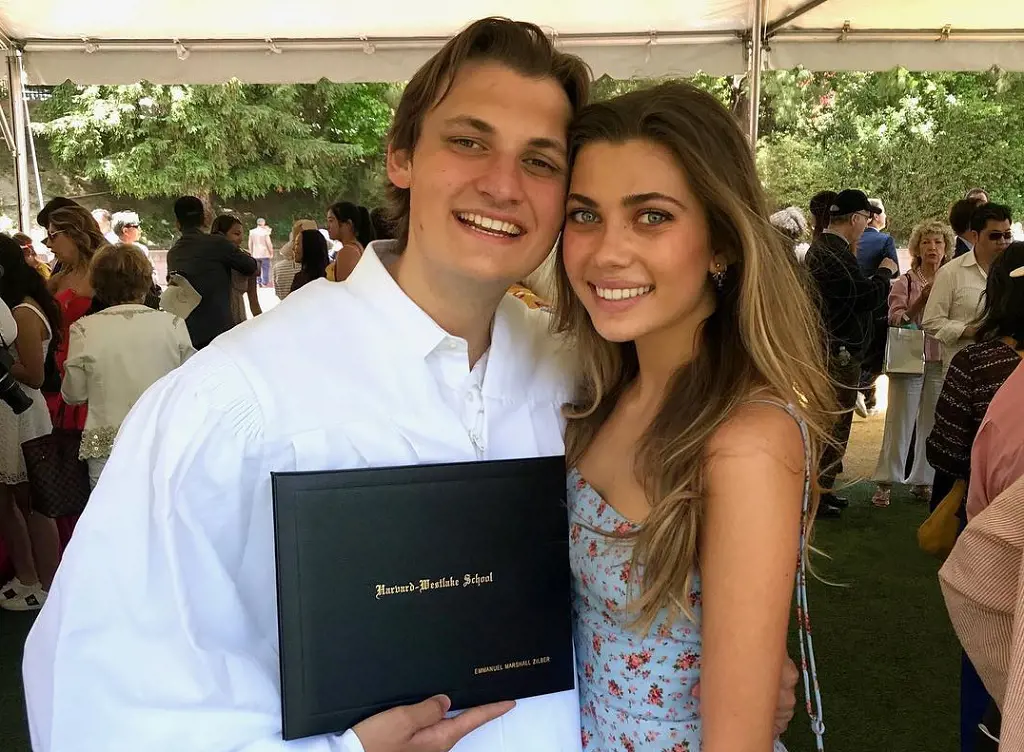 Amelie attended her brother Emmanuel graduate program from Harvard-Westlake School on June 9, 2019