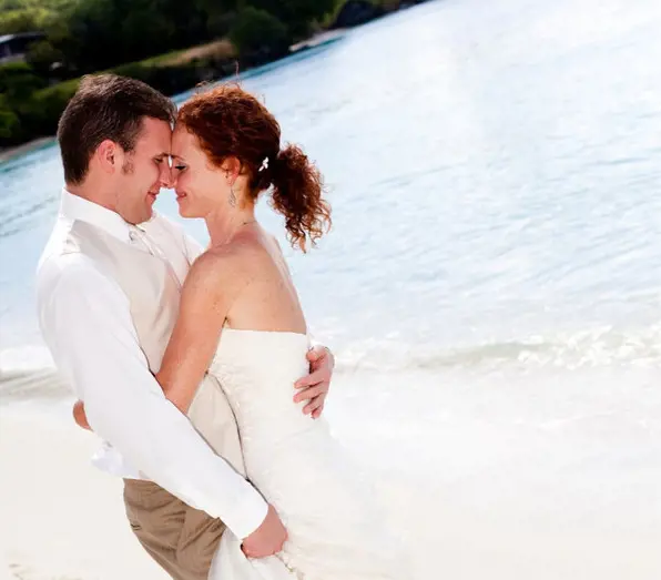 Nicole and John had a beach wedding with their close friends and family