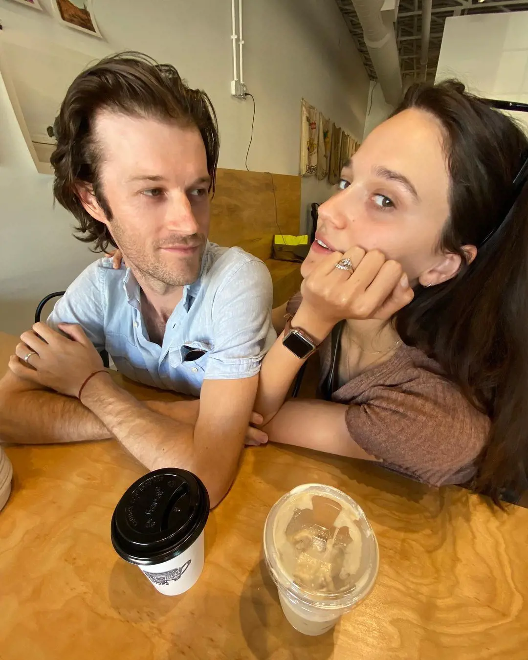 Dylan enjoying coffee with his wife Rachel