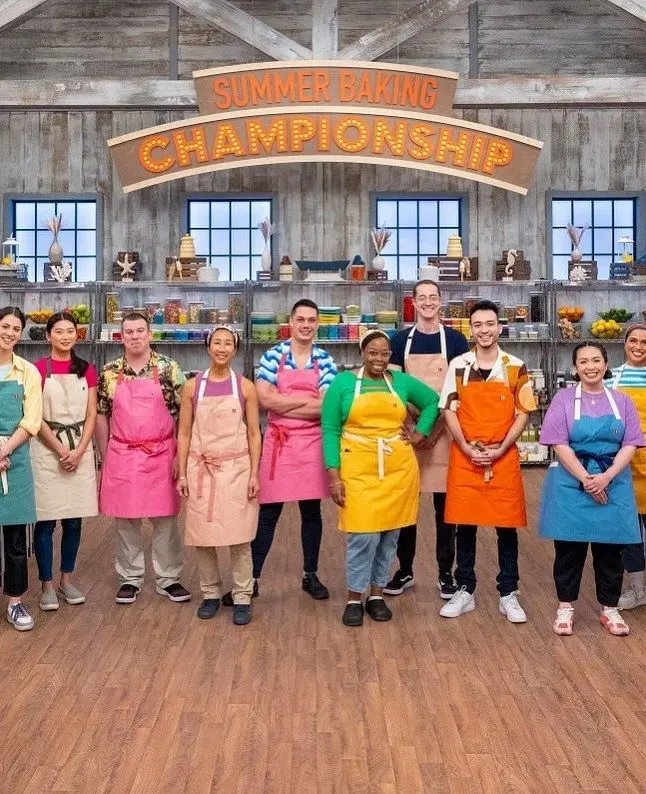 Summer Baking Championship contestants ready for their first week challenge; the show premiered on May 15 9/8c on Food Network and Discovery+