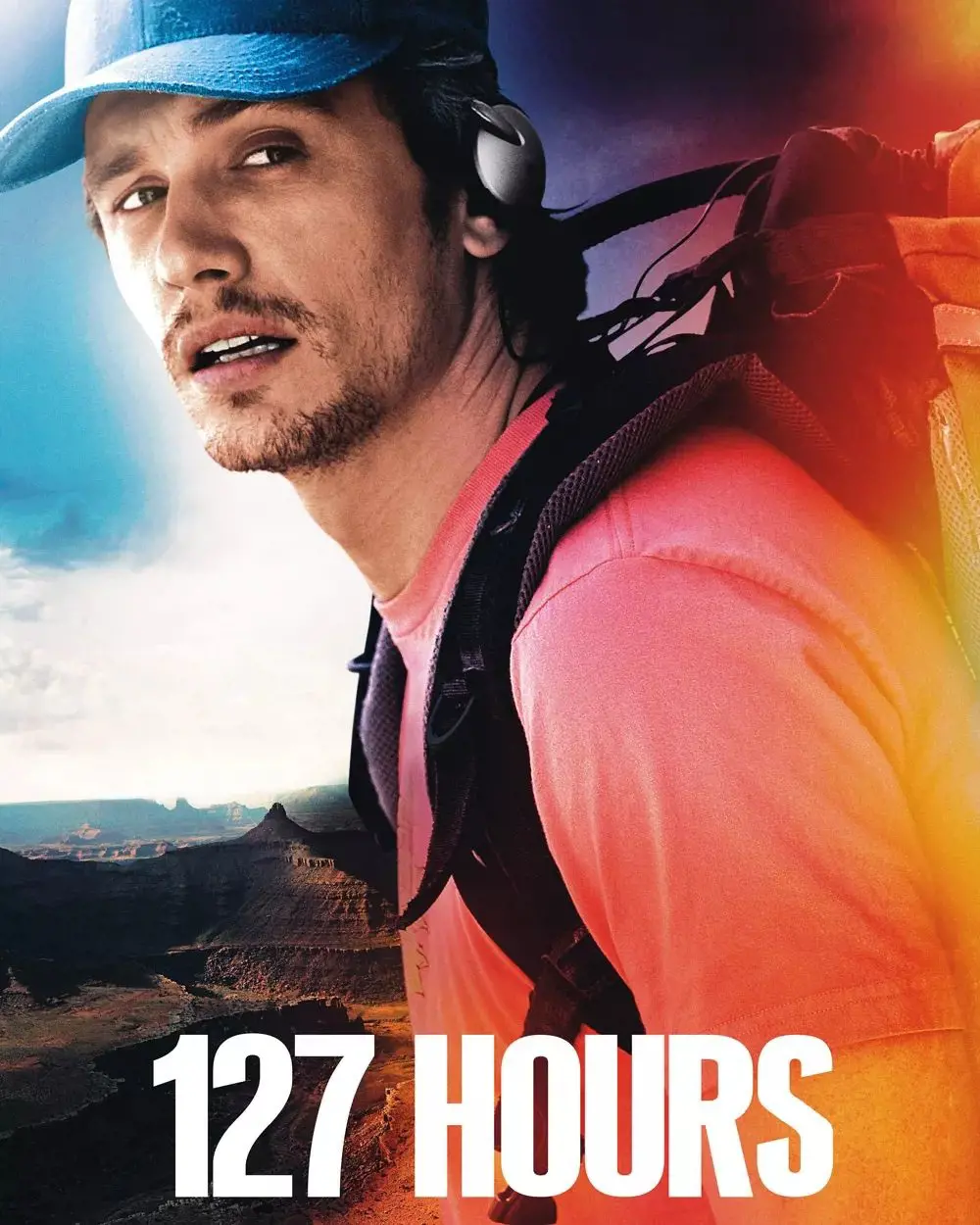 A man stuck on for 127 hours in a deserted place. 