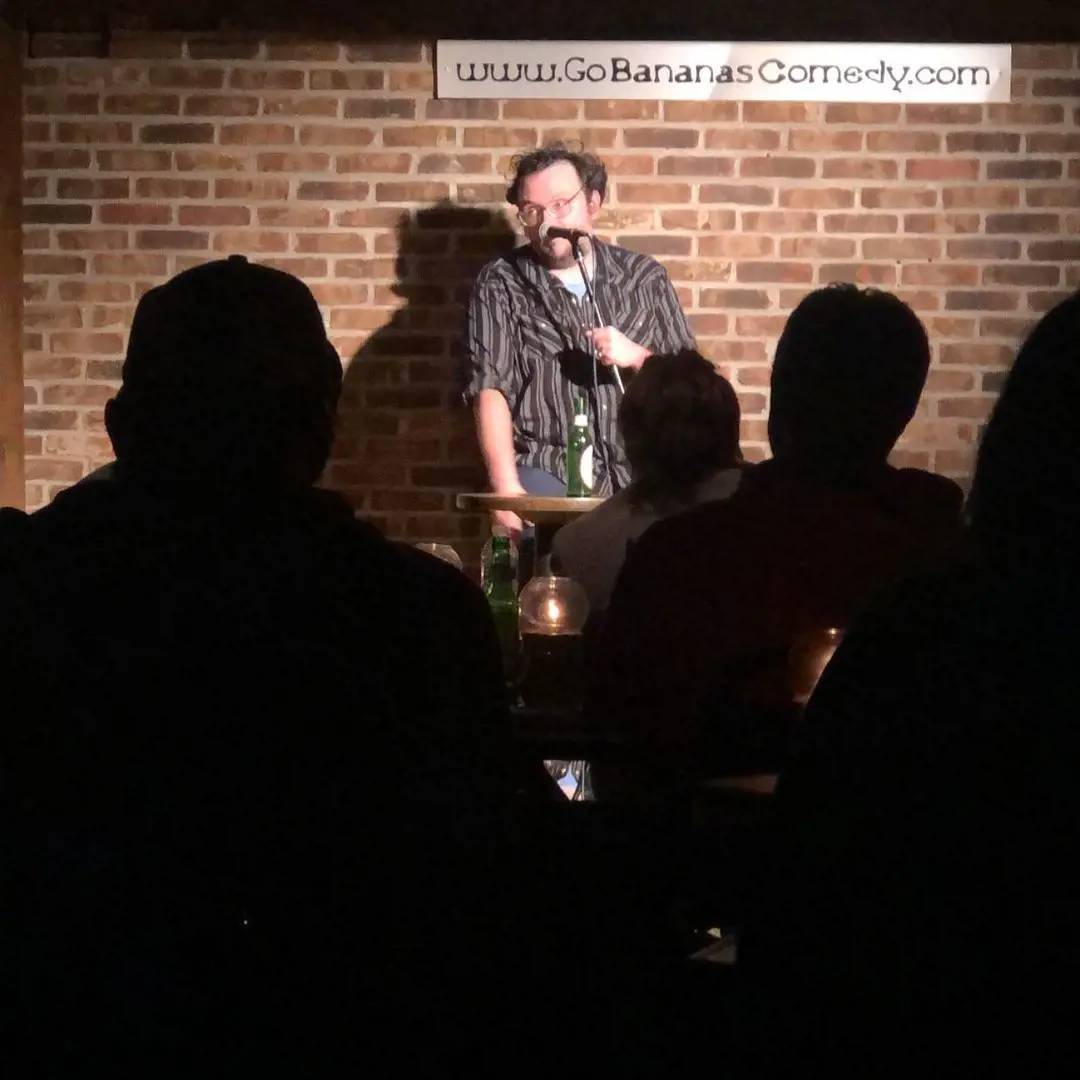 The comedian giving his show at Go Bananas Comedy Club in Cincinnati.